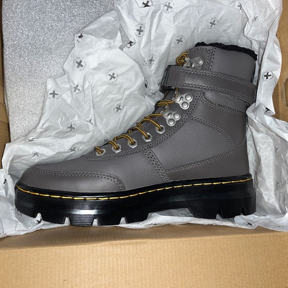 Dr Martens Combs Tech FL Casual Boots US Mens 6 Women’s 7 Gunmetal Gray New - Picture 1 of 5